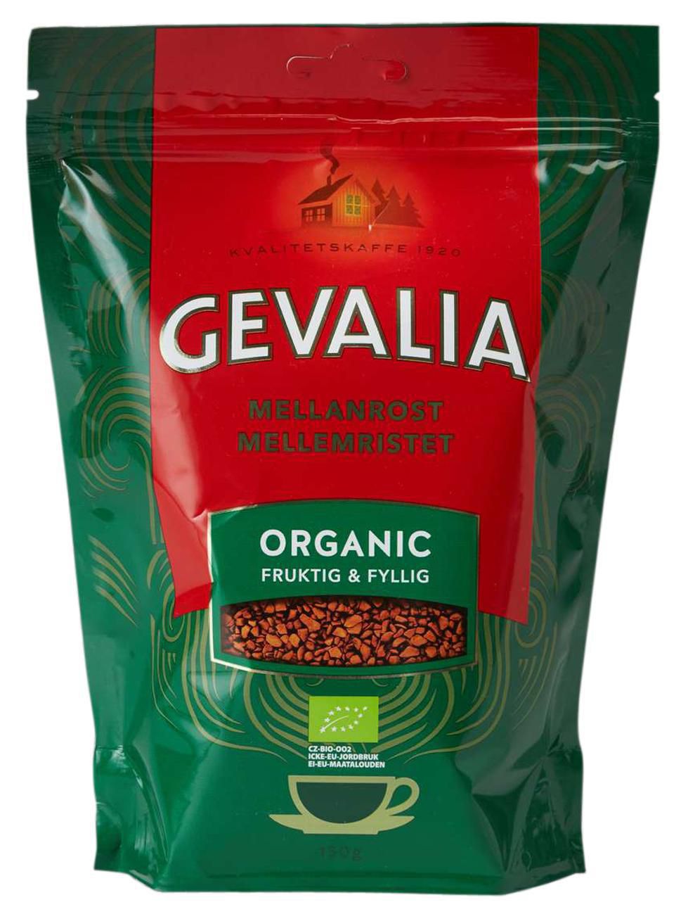 GEVALIA Kaffe Snabbkaffe Organic 150g