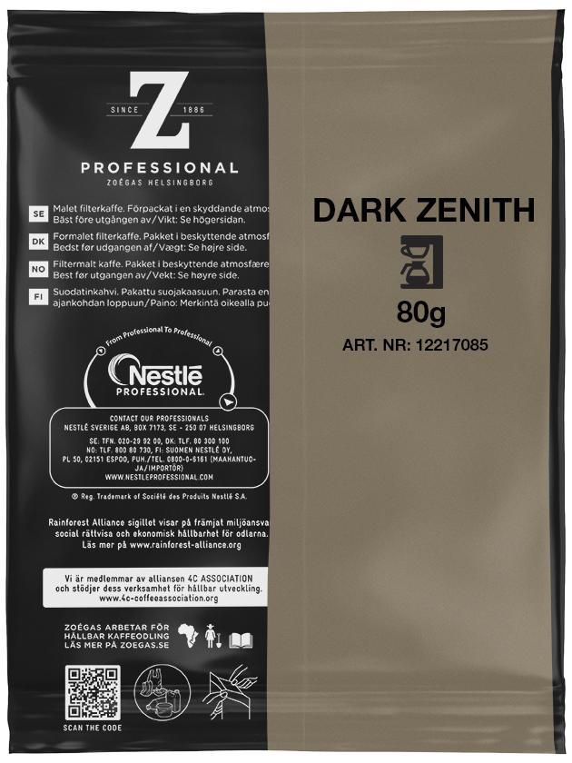 ZOEGAS Kaffe Dark Zenith 60x80g