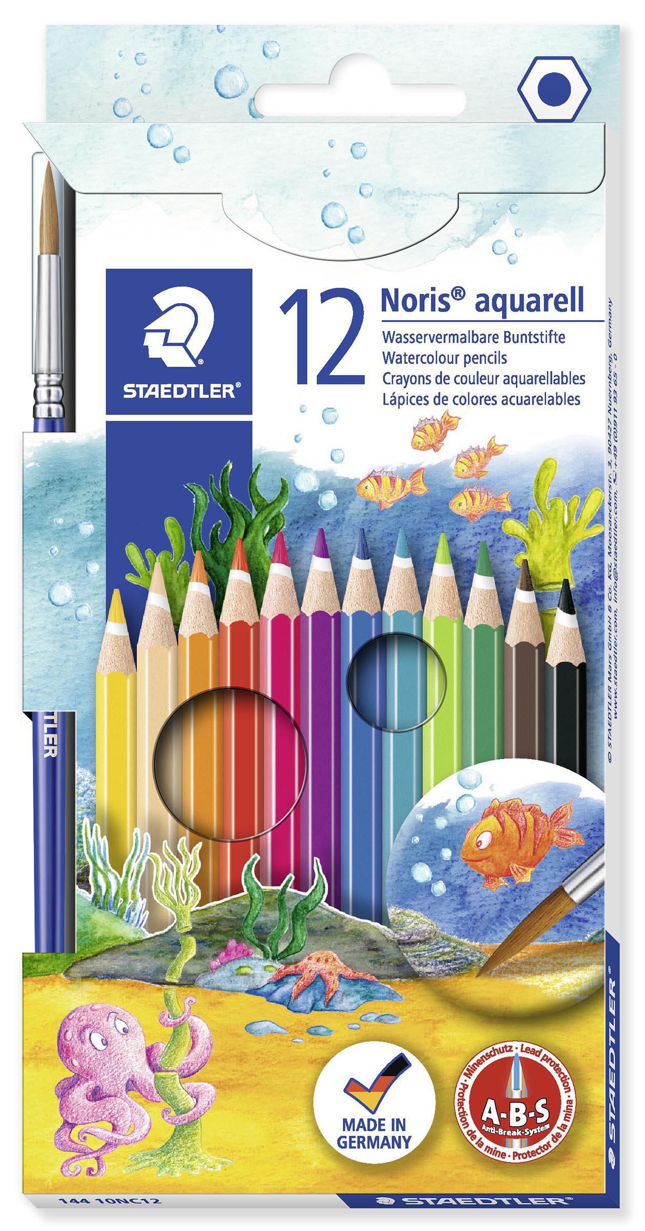 Staedtler Akvarellpenna sexkantig pennkropp 12 färger