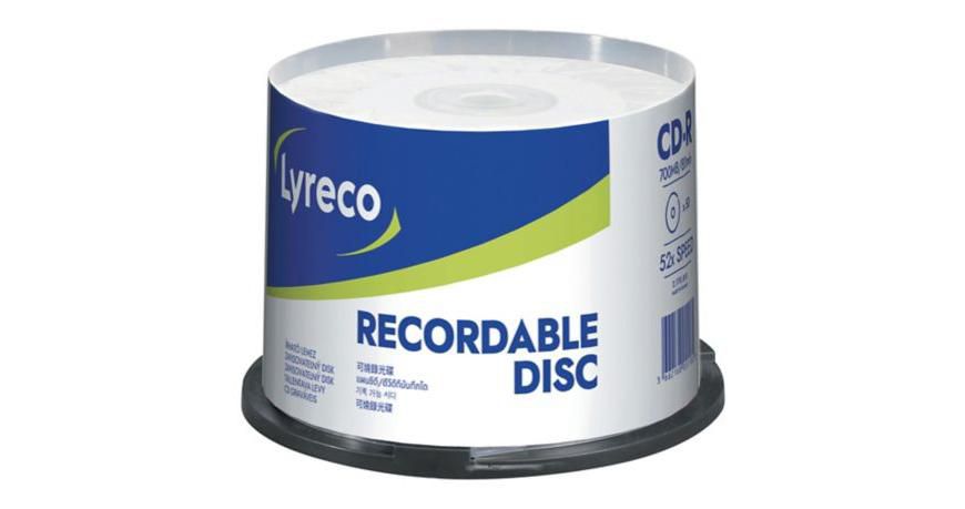 Produktfoto för Lyreco CD-R LYRECO 700MB 50/FP