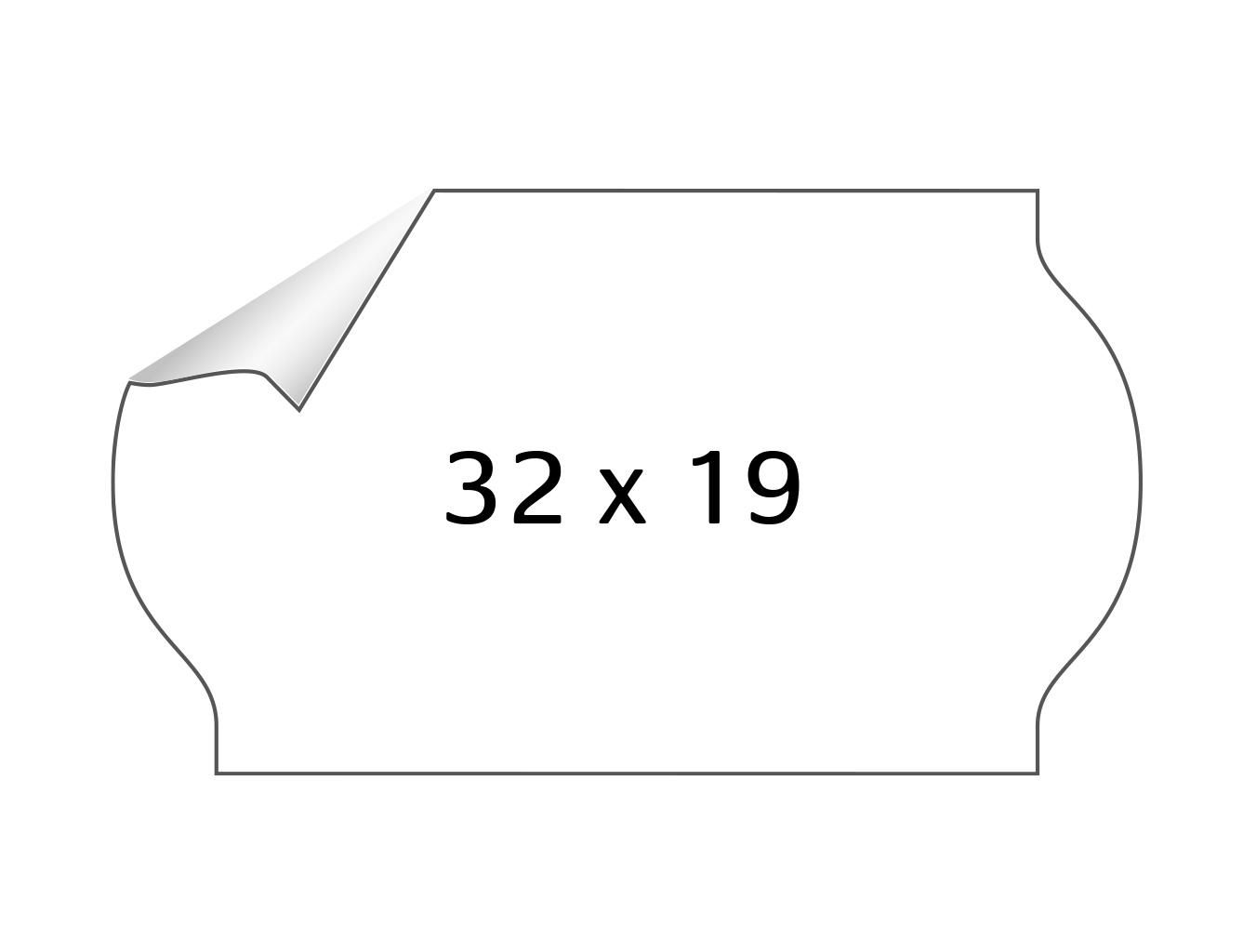 METO Prisetikett 32x19mm avtag vit