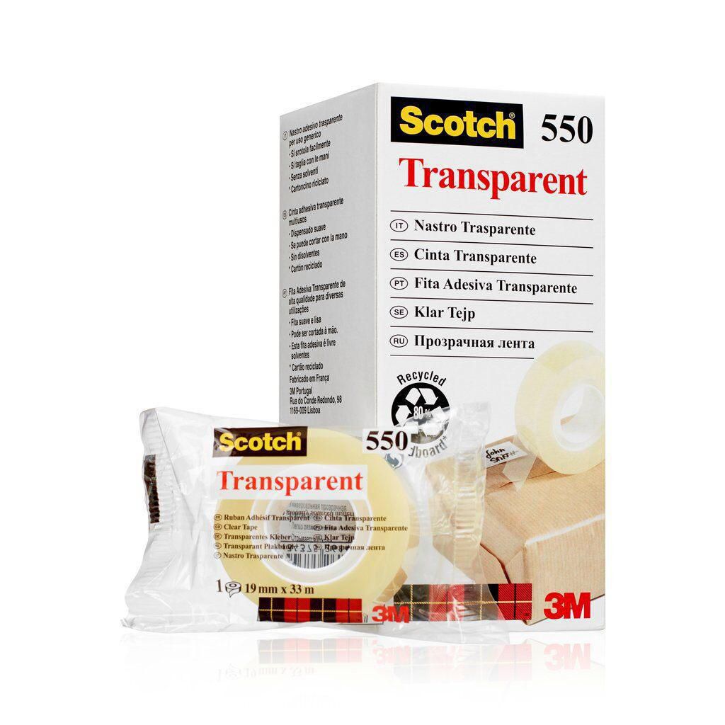 Scotch® Tejp 550, genomskinlig, 19 mm x 33 m