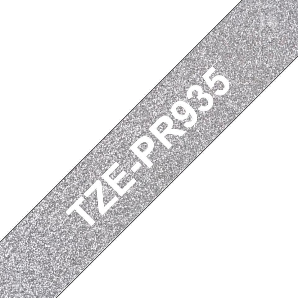 Brother Tape TZEPR935 12mm vit på silver