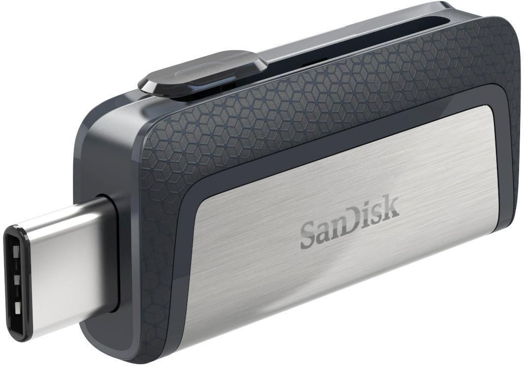 SanDisk USB-Minne, Ultra Dual USB typ C-flashenhet på 32 GB, svart/silver