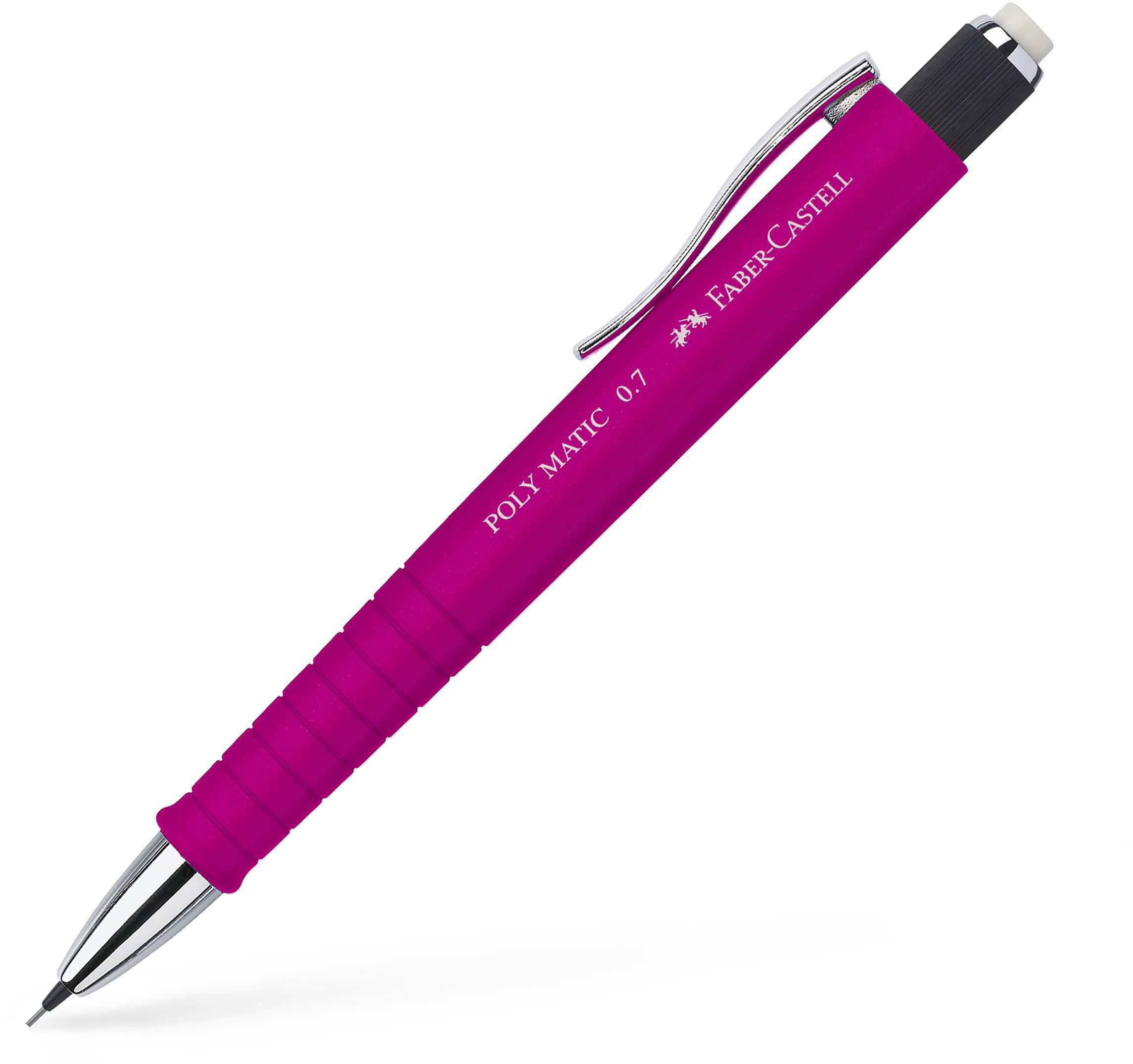 Faber-Castell Stiftpenna, Poly Matic, 0,7mm stift, pennkropp med greppzon, rosa