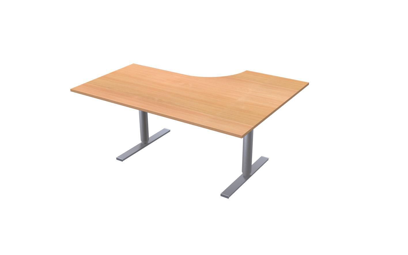 LANAB DESIGN Skrivbord El V 1,6x1,2x0,8x0,6m bokl/grå