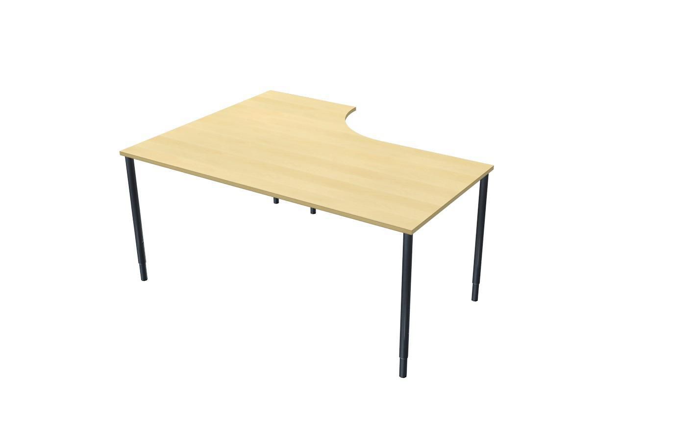 LANAB DESIGN Skrivbord frist H 1,6x1,2x0,8x0,6m björkf/sv