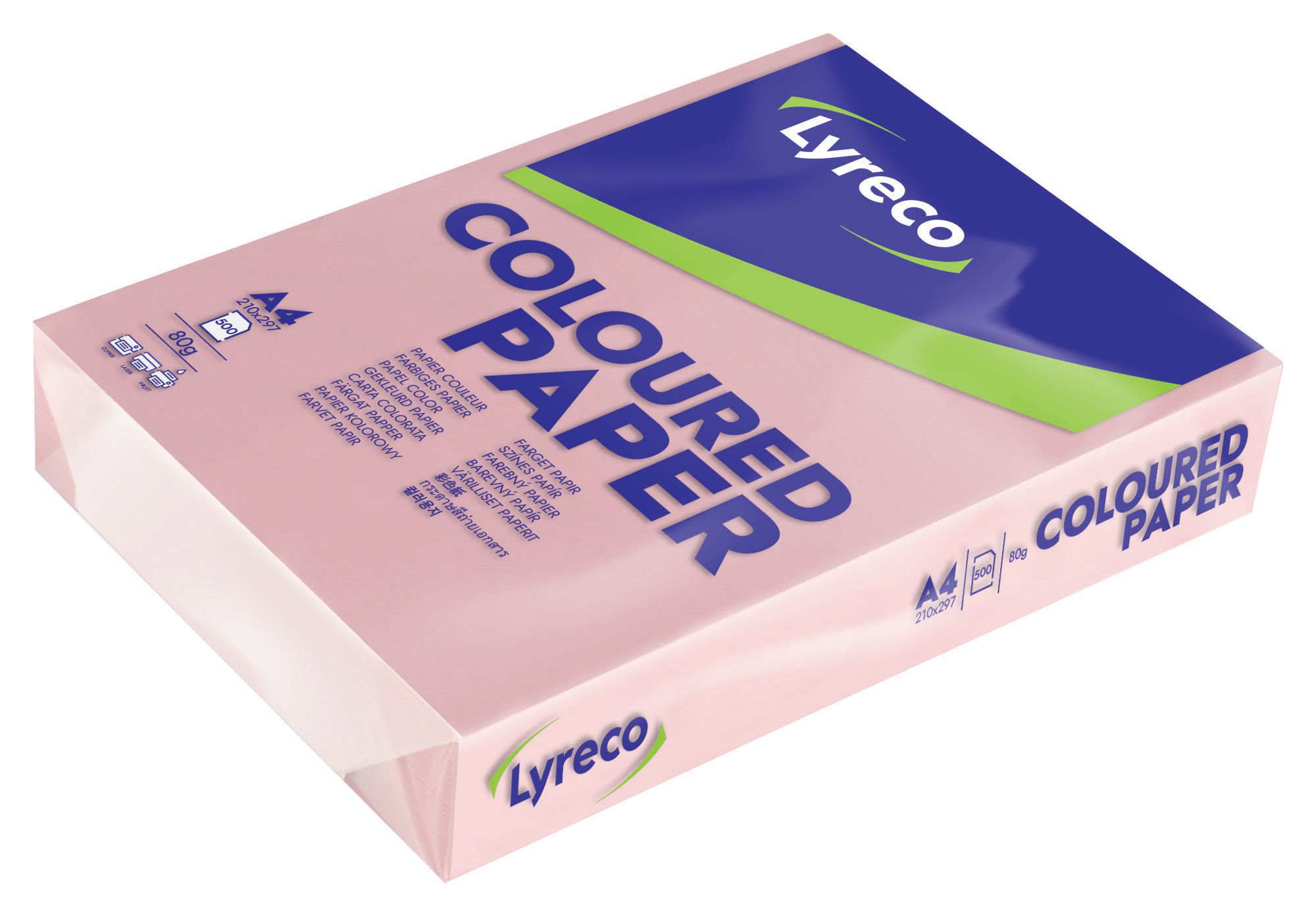 Lyreco Kopieringspapper A4 80g ohålat rosa