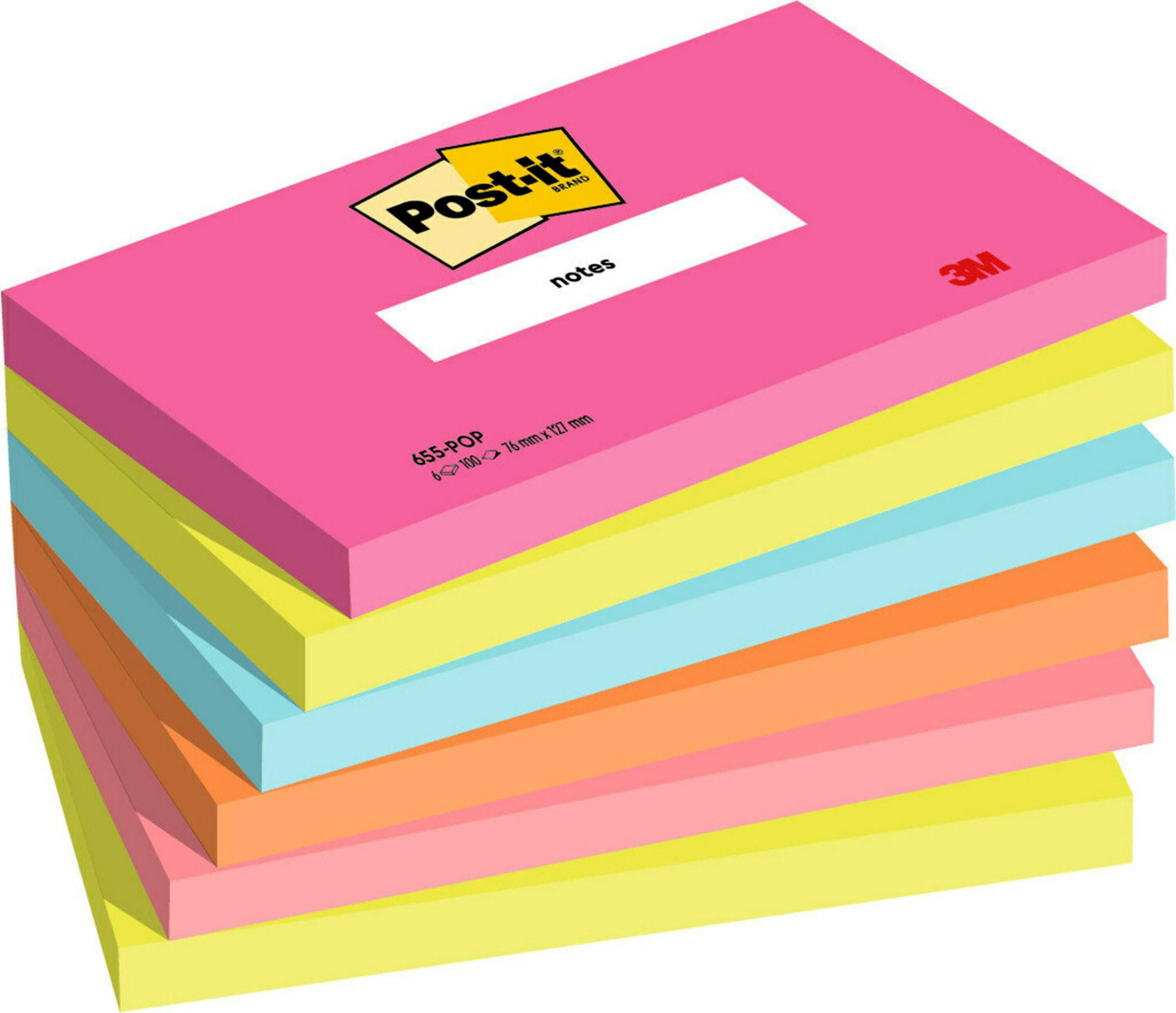 Post-it® Notes Poptimistic Collection 76x127mm, fp om 6 st