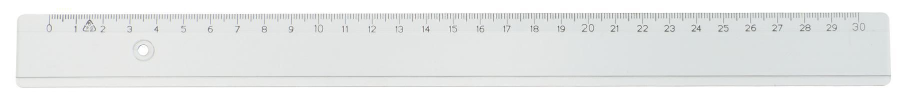 ARDA Linjal 30 cm cm/mm-gradering plast 10/fp