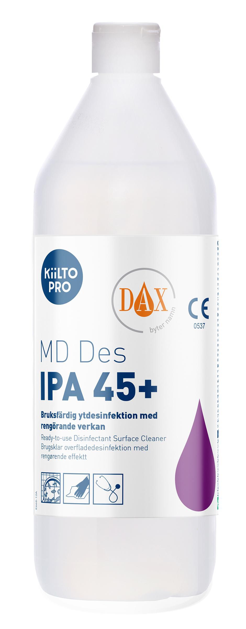 KiiLTO PRO Ytdesinfektion MD IPA 45+ 1l, flaska om 1 l