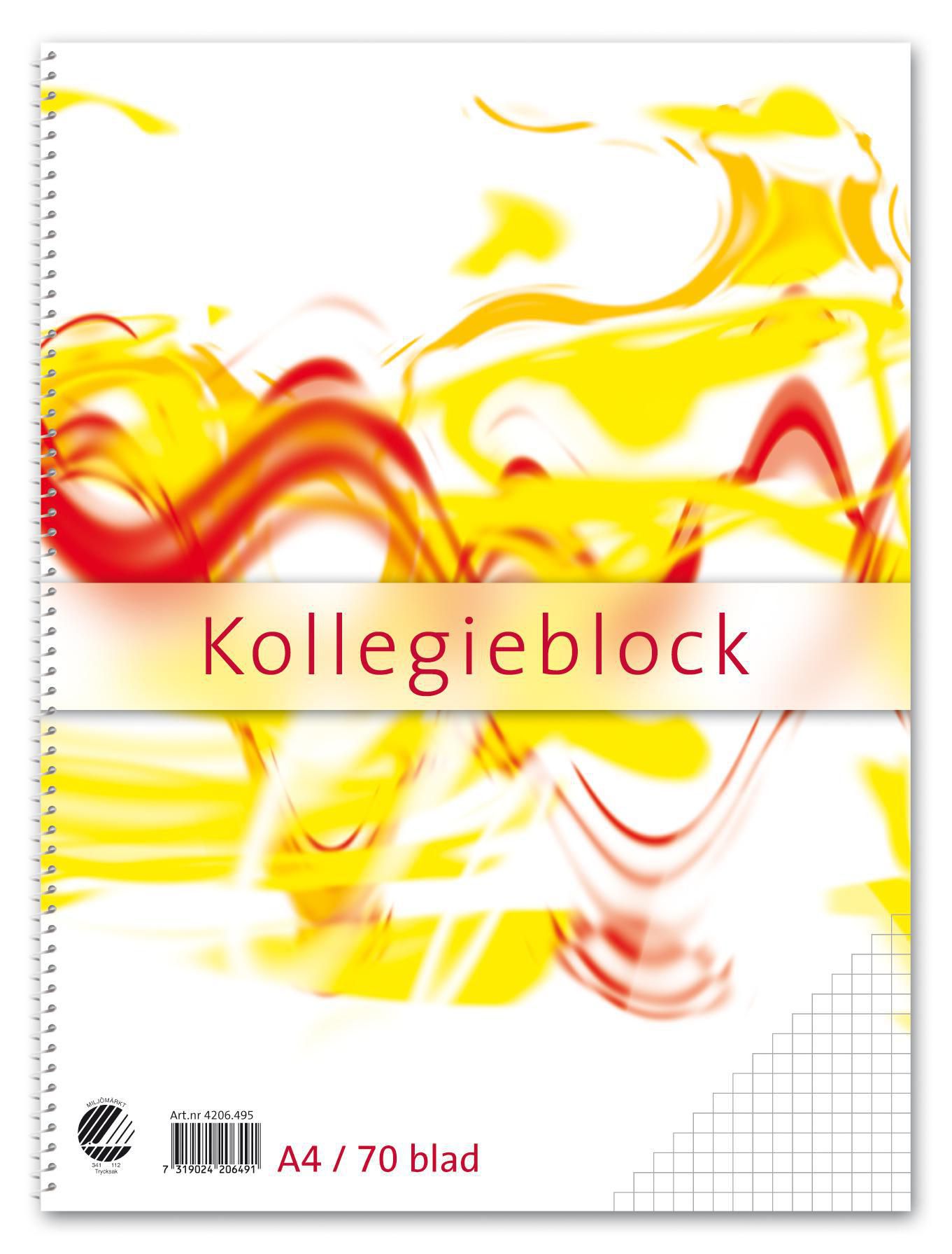 Kollegieblock A4 60g rutat TF, st