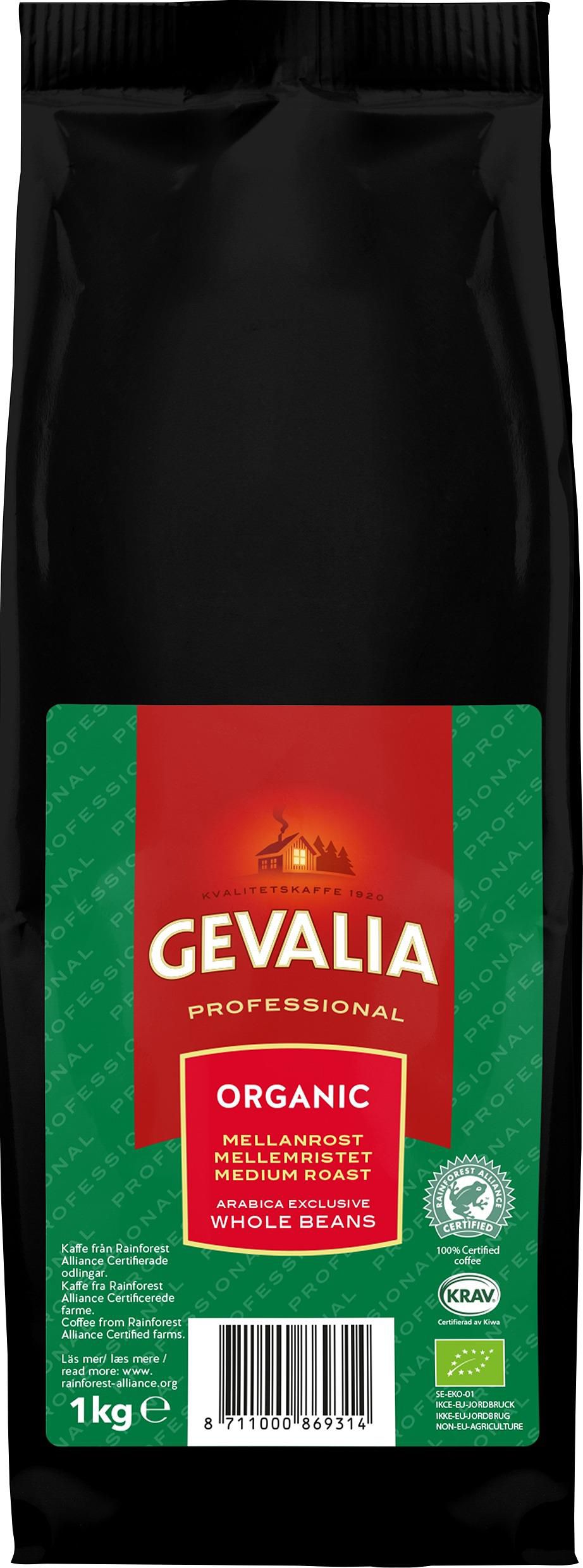 GEVALIA Kaffe Organic Krav Bönor 1kg