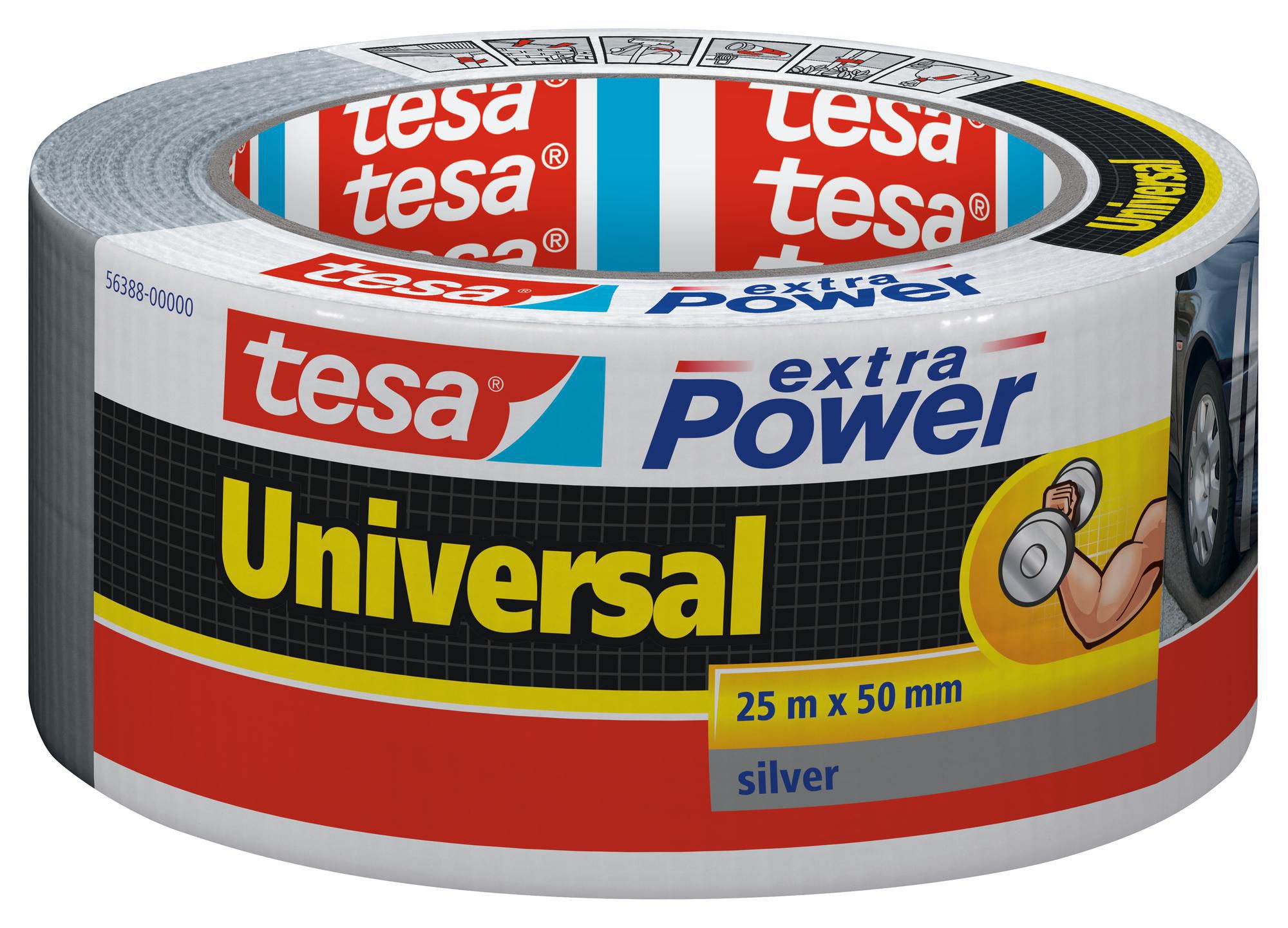 Produktfoto för tesa® Vävtejp Extra Power 50mmx25m silver