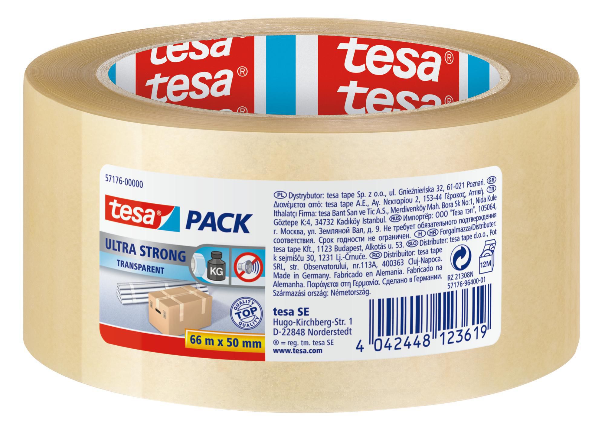 Produktfoto för tesa® Packtejp Ultra Strong 50mmx66m klar