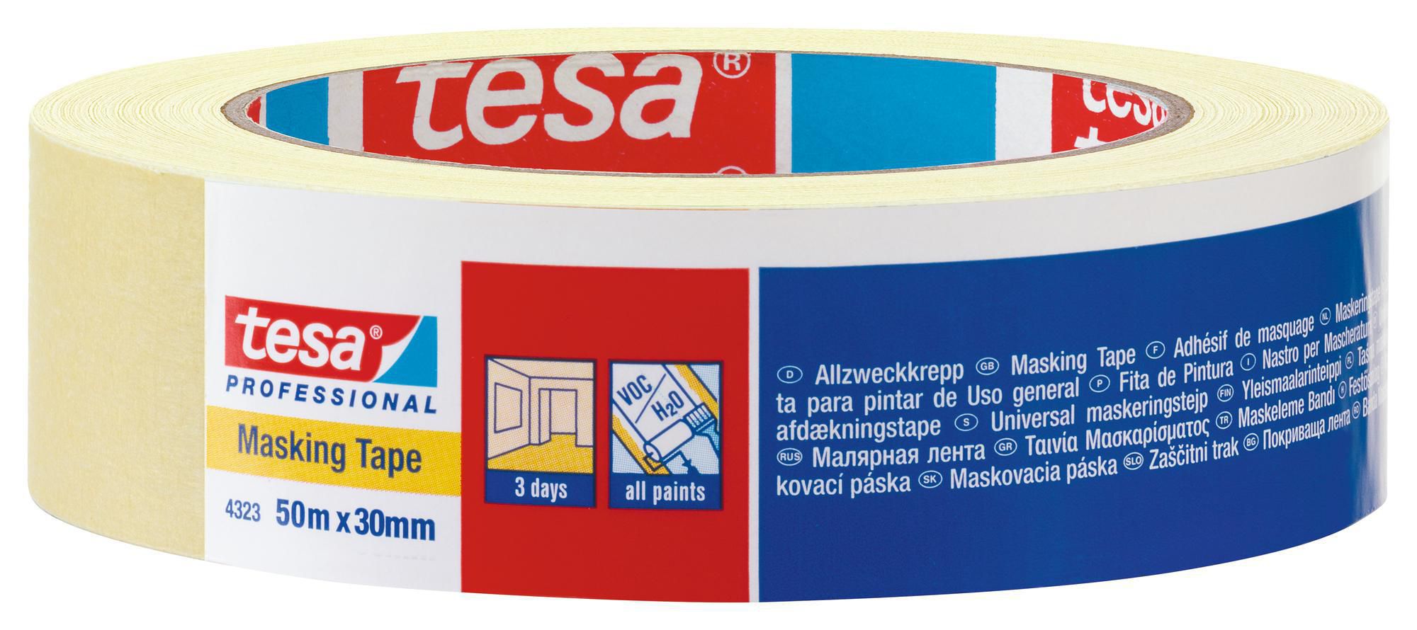 Produktfoto för tesa® Maskeringstejp 4323 30mmx50m