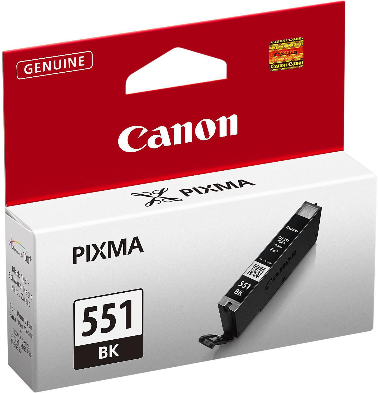 Canon Bläckpatron, PIXMA CLI-551 BK, 6508B001, ChromaLife100+, svart, singelförpackning