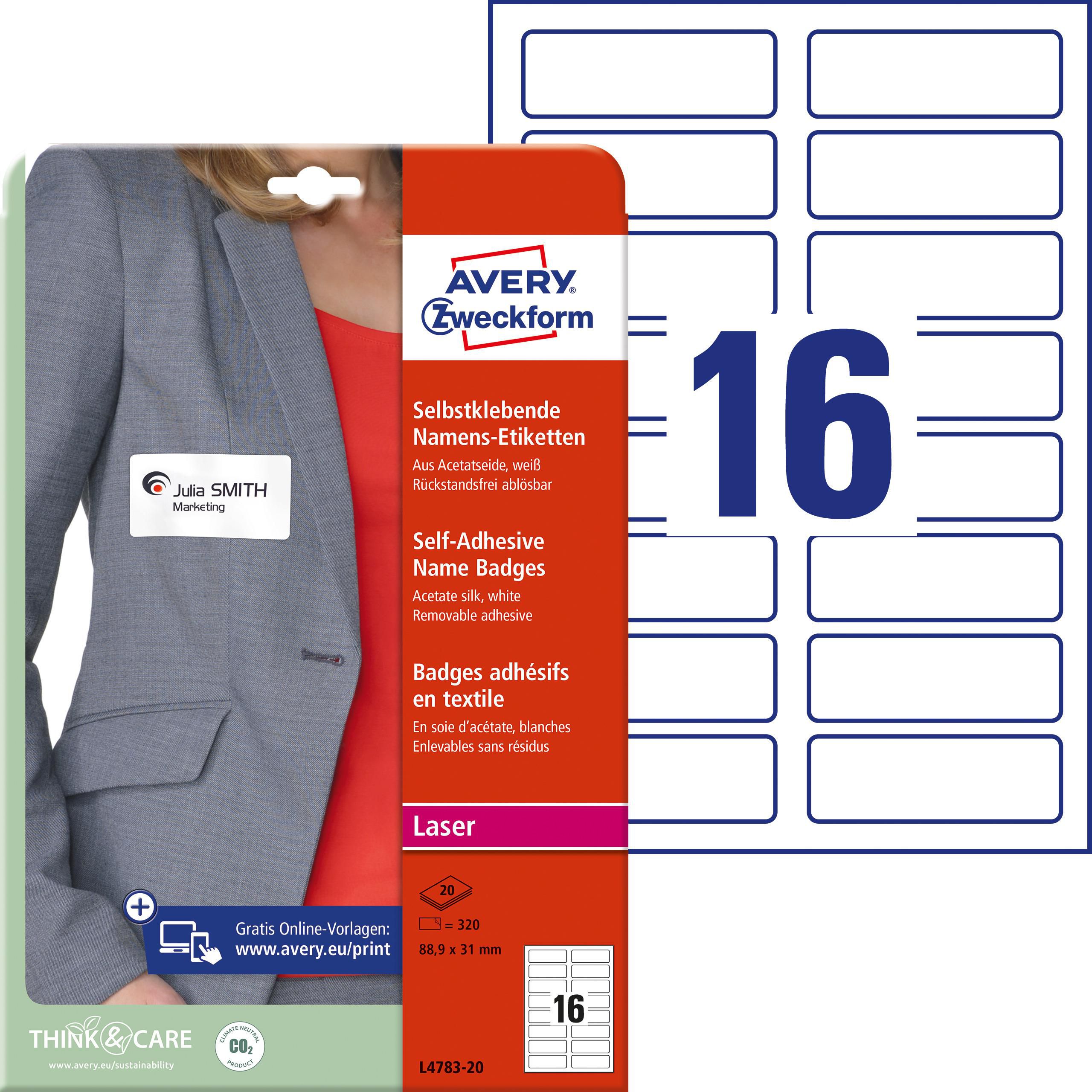 AVERY Zweckform Namnskylt 88,9x31mm 320/fp