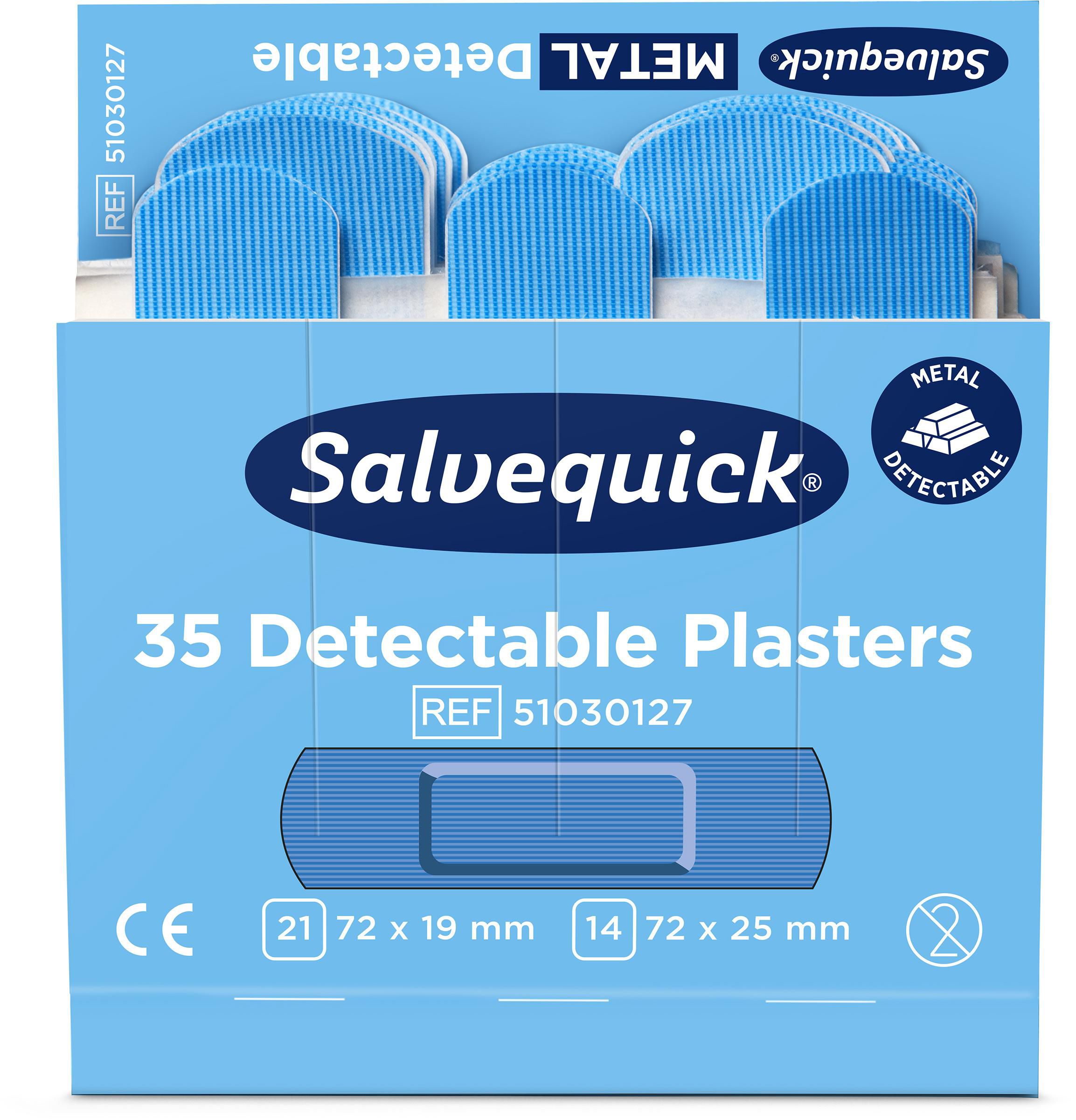 Salvequick Plåster Detectable refill blå