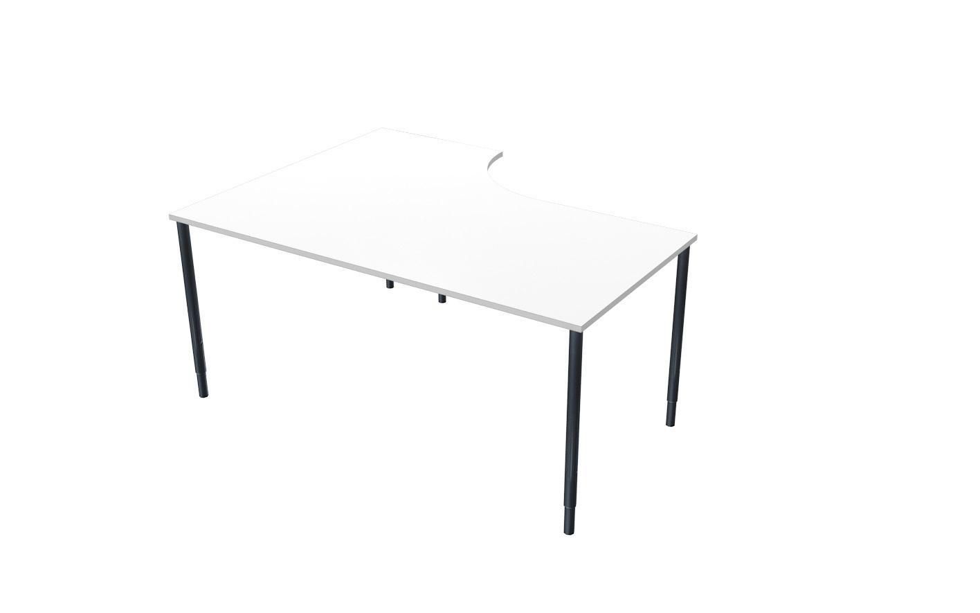 LANAB DESIGN Skrivbord Höger 160x120cm vitlaminat/svart