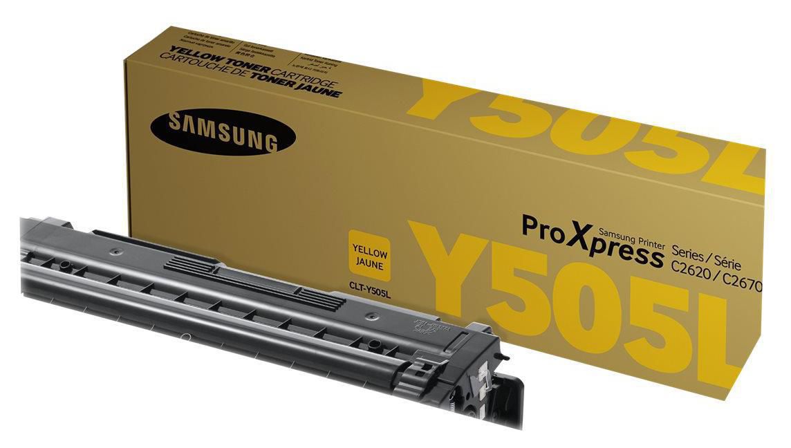 Samsung Tonerkassett CLT-Y505L hög kapacitet gul singelförpackning SU512A