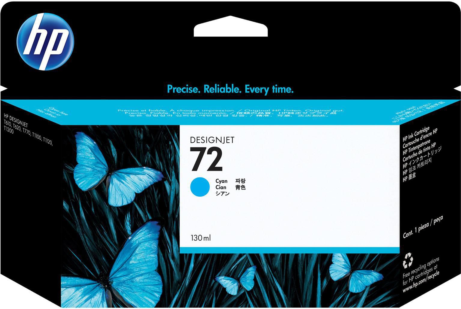Produktfoto för Hp Bläck Cyan No.72 - T1100 130ml