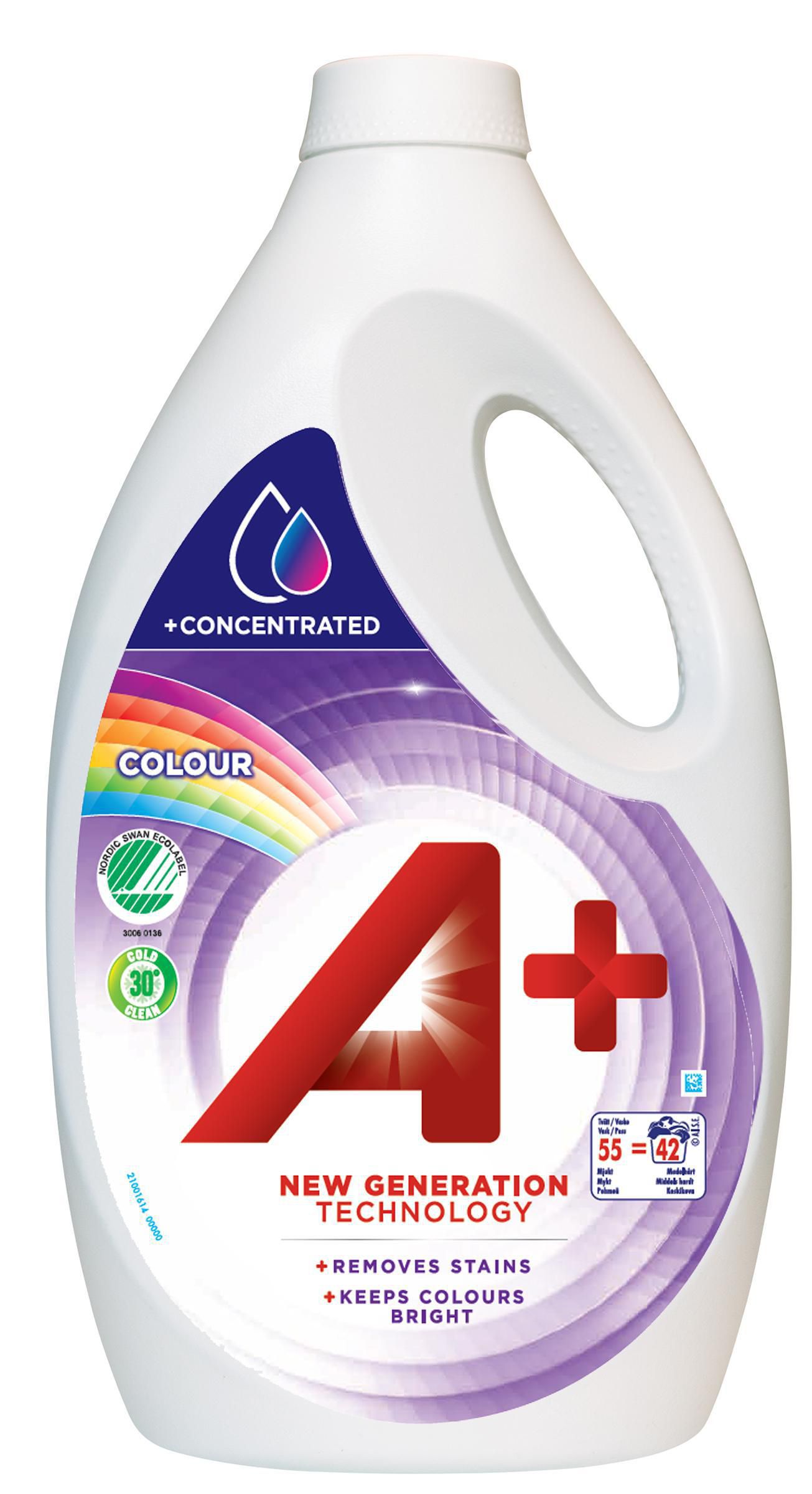 A+ Tvättmedel Color flytande kulörtvätt 2,2L