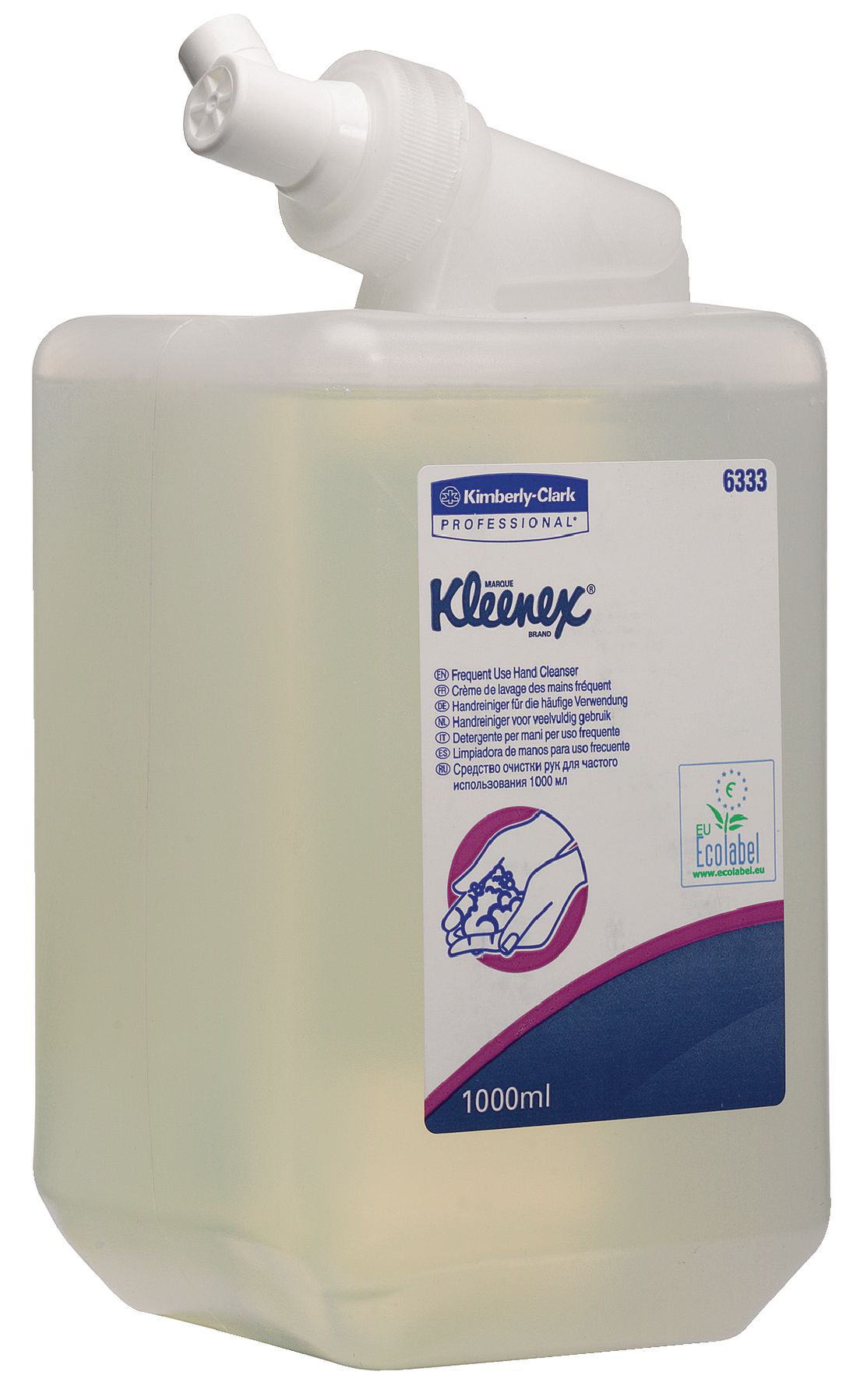 Kleenex® Kassett med flytande handtvål, för frekvent användning, 1 liter, genomskinlig