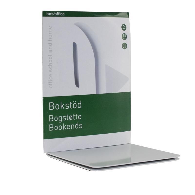 Produktfoto för Bokstöd metall 15cm, Vit